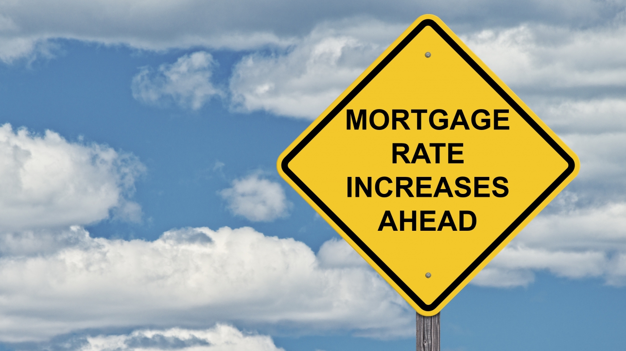 Caution Sign Sky Background - Mortgage Rate Increases Ahead